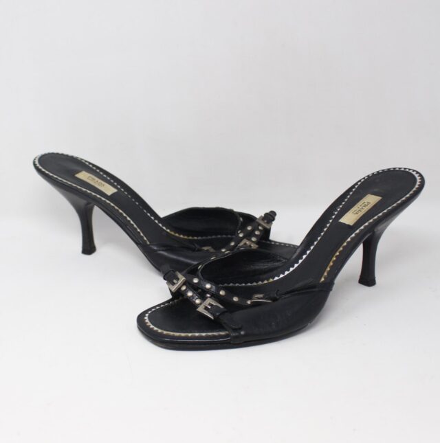 PRADA #E18AJE Studded Heels Size 36