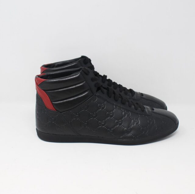GUCCI #7B6G6Z Signature High Top Sneakers Size 10.5
