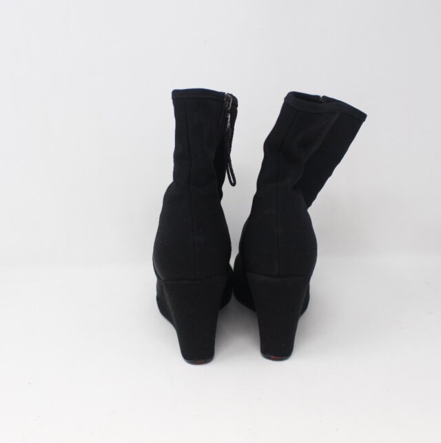PRADA #D49R65 Nylon Wedge Ankle Boots Size 36
