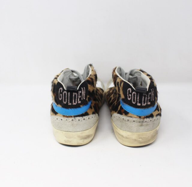 GOLDEN GOOSE #P4L3HN Mid Star Leopard Sneakers Size 38