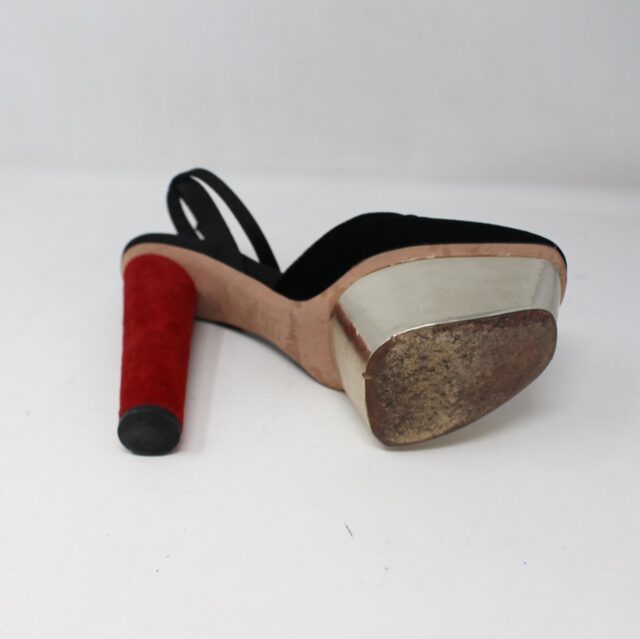 GIAMBATTISTA VALLI #14UWYQ Suede Silk Platform Heels Size 38.5