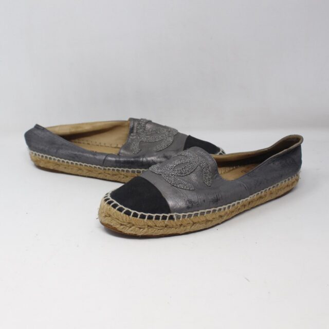 CHANEL #N71WJJ Lambskin Espadrilles Size 38