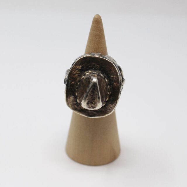 #JRJTVT Two tone 925 14K Hat Ring Size 8