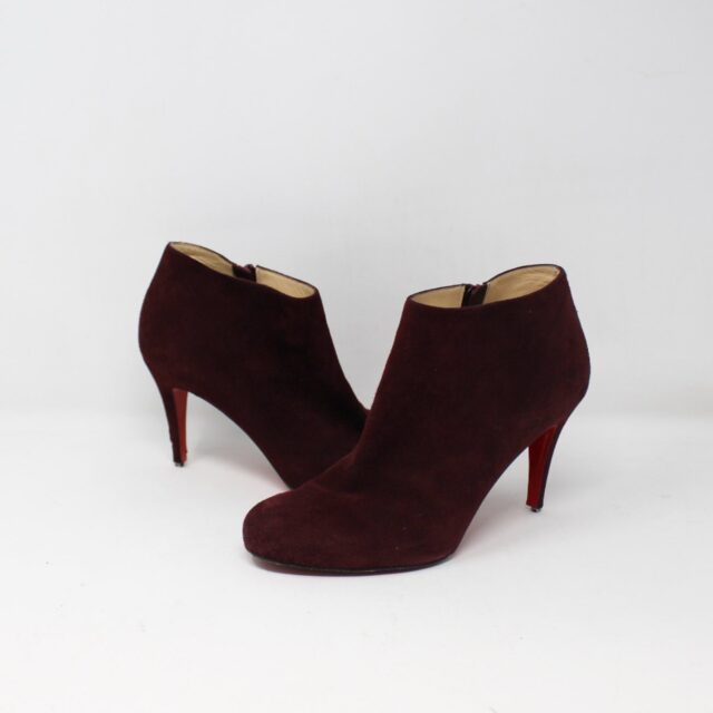 CHRISTIAN LOUBOUTIN #74E9ZK Suede Vicky Ankle Boots Size 36.5