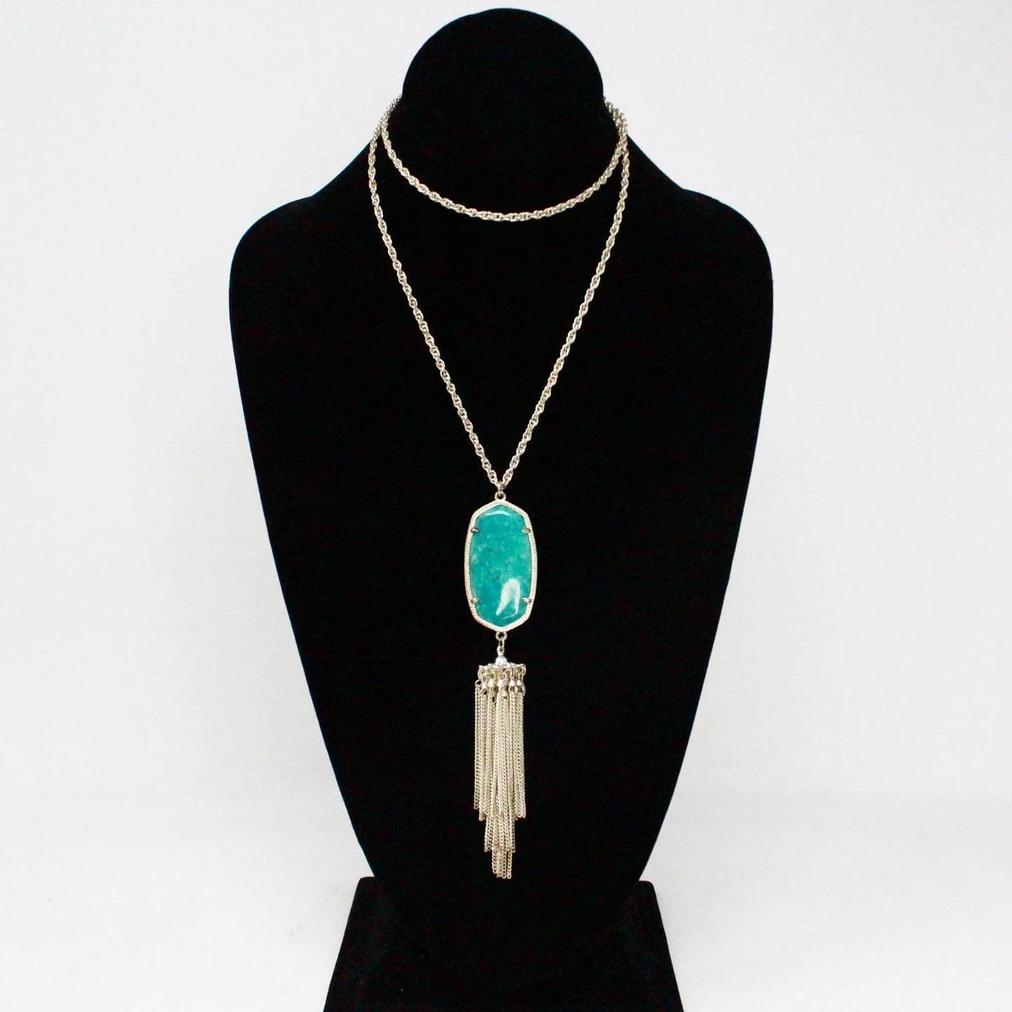 KENDRA SCOTT 38003 Turquoise Stone Ling Tassel Necklace 1