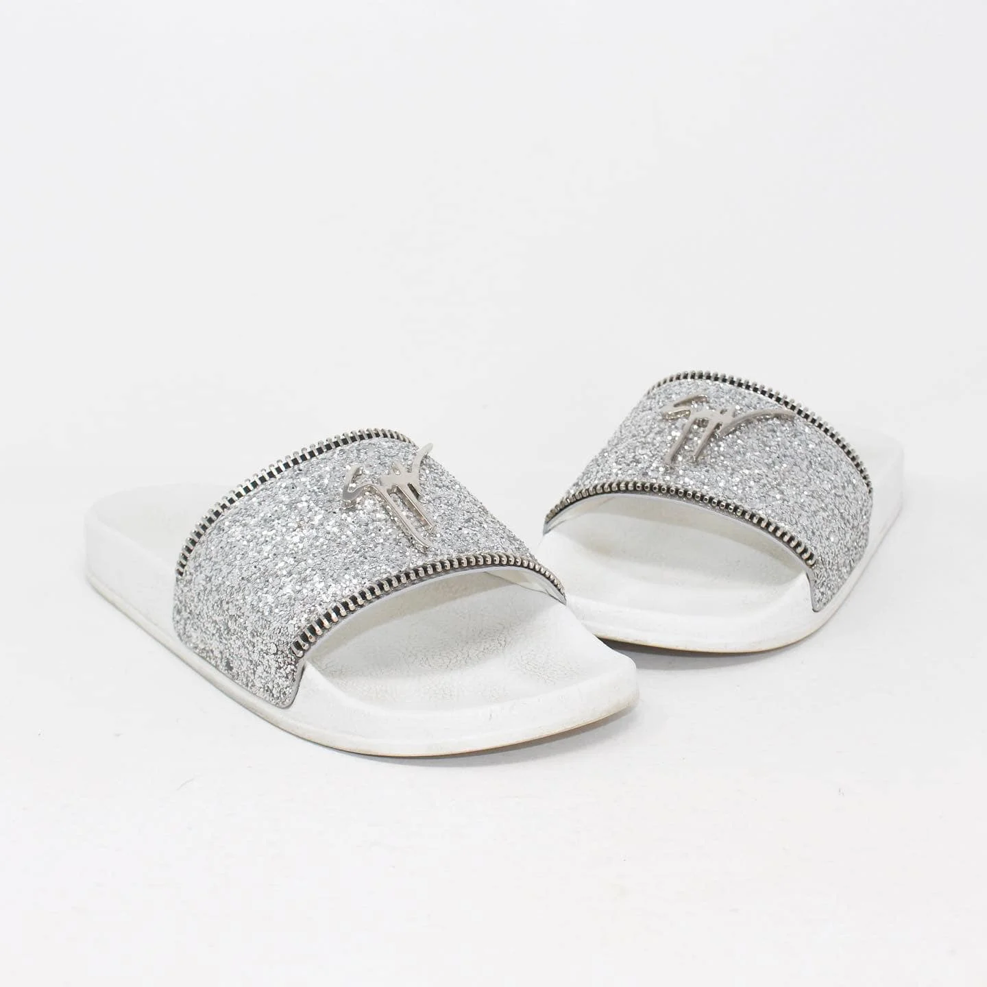 GIUSEPPE ZANOTTI 39158 Silver Sandals US 7 EU 37 a