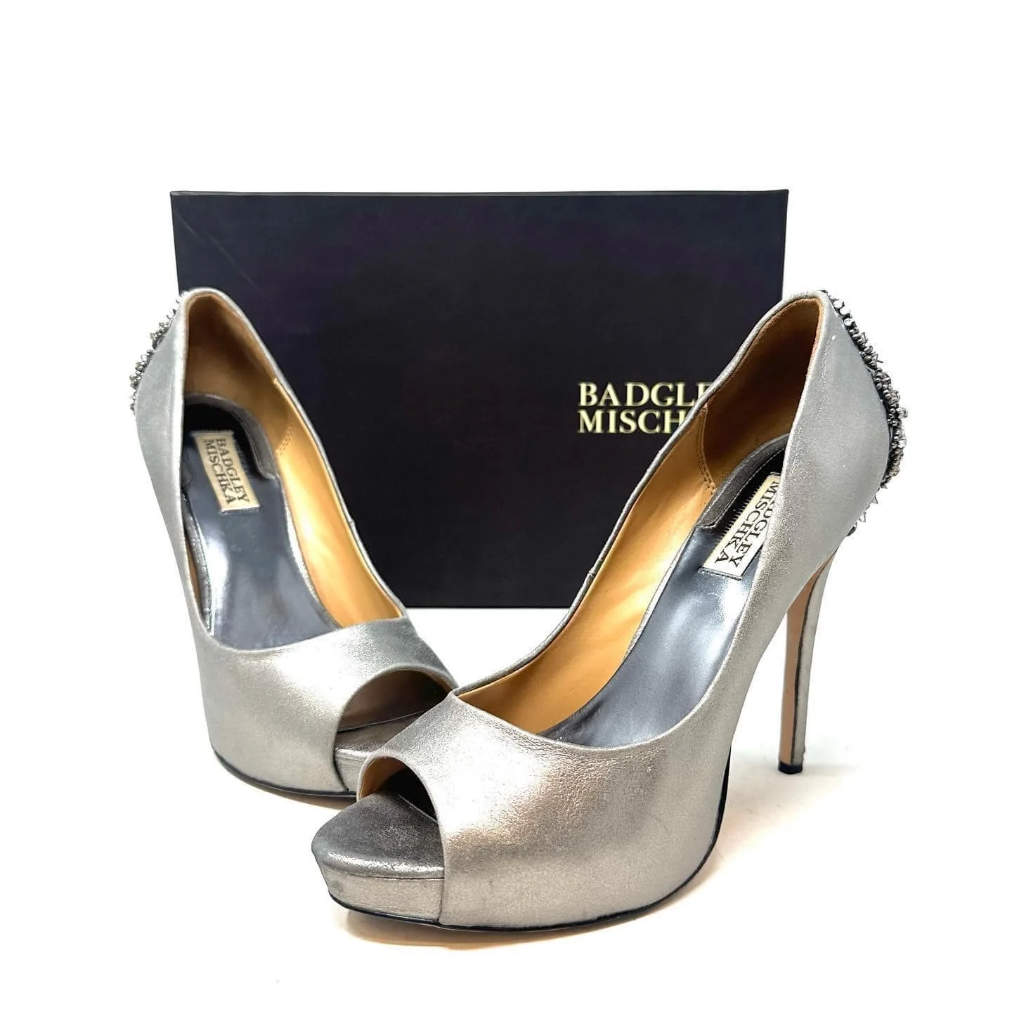 BADGLEY MISCHKA 40346 Grey Kiara Embellished US 8 EU 38 1