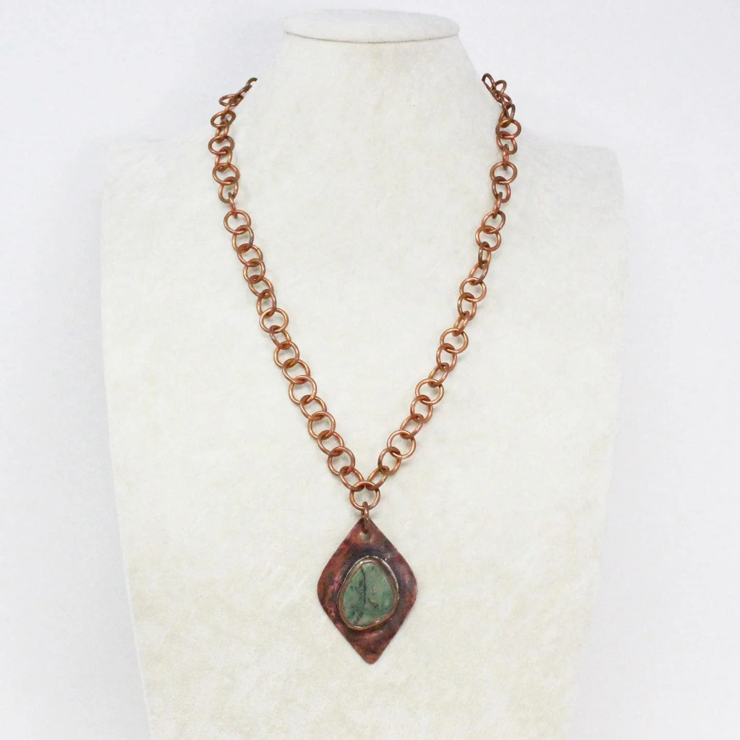 ETRO MILANO 40148 Copper Link Stone Necklace a