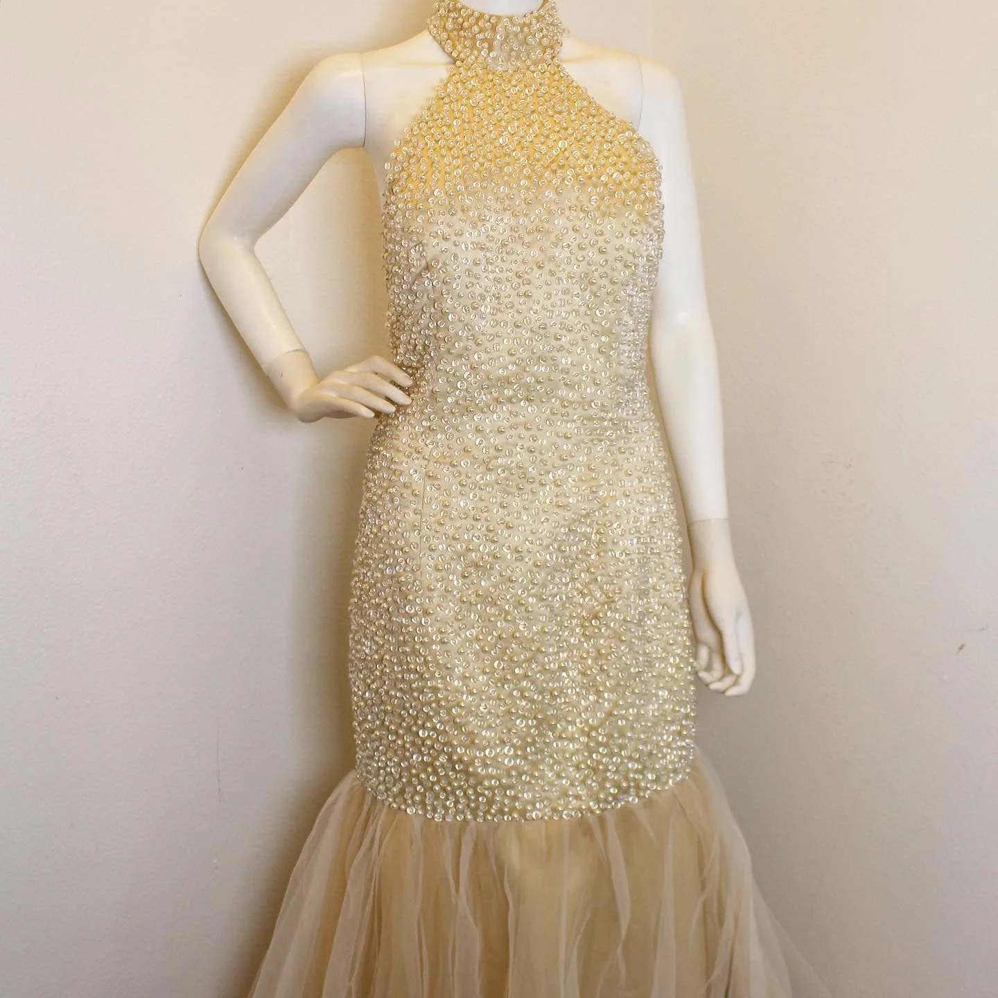 MANIQUE #42340 Ivory & Pink Lace Cocktail Dress (Size 6) 1