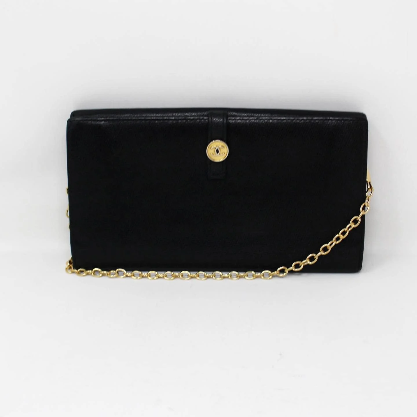 CHANEL #42921 Chain Leather Wallet Purse 1