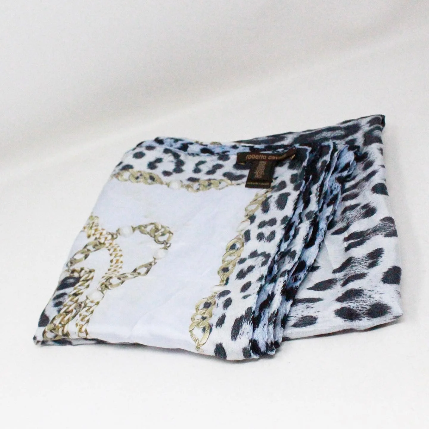 ROBERTO CAVALI #43096 Blue Silk Scarf 5